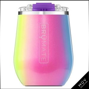 BrüMate UNCORK'D XL MüV 14oz Wine Tumbler - Glitter Rainbow - LEAKPROOF